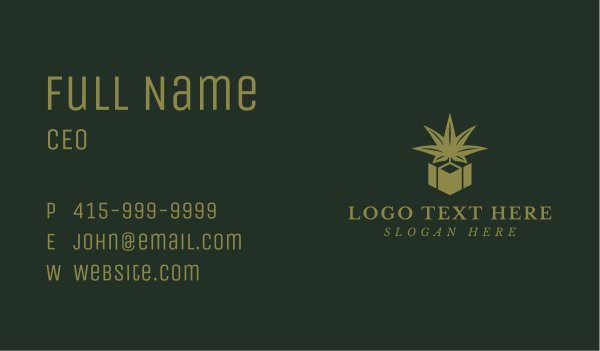 Green Marijuana Box Business Card Design Image Preview