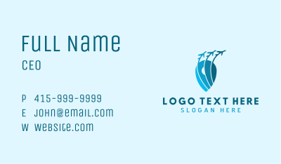 Location Pin Aviation Business Card Image Preview
