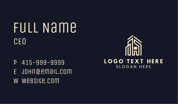 Minimalist House Realty Business Card Design Image Preview