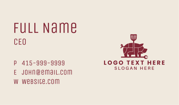 Pork Barbecue Grill  Business Card Design Image Preview