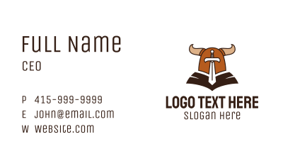 Viking Armor Sword Business Card Image Preview
