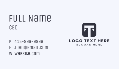 Generic Corporate Letter T Business Card Image Preview