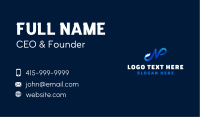 Blue Tail Letter N Business Card Image Preview