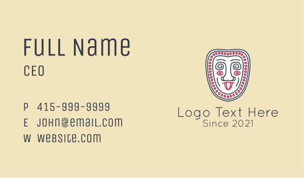 Ethnic Face Drawing  Business Card Design Image Preview