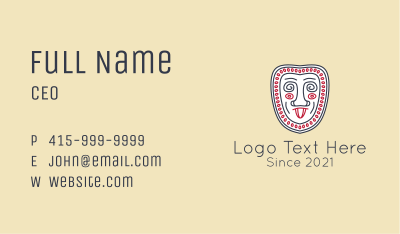 Ethnic Face Drawing  Business Card Image Preview