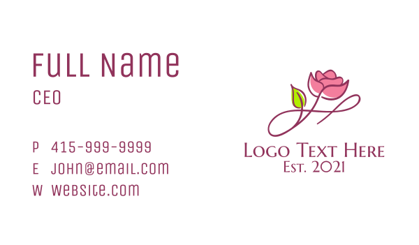 Aesthetic Rose Flower  Business Card Design Image Preview