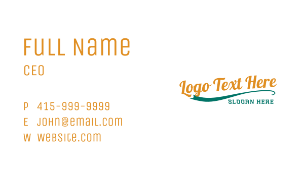 Hipster Retro Wordmark Business Card Design Image Preview