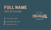Retro Sports Wordmark Business Card Image Preview
