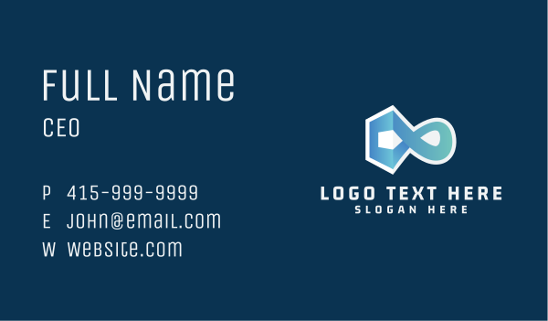 Gradient Agency Loop Business Card Design Image Preview