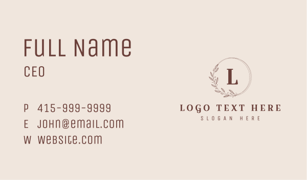 Elegant Fashion Letter Business Card Design