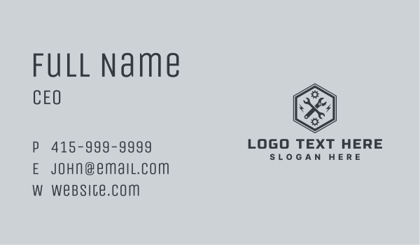 Industrial Mechanic Tools Business Card Design Image Preview