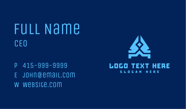 Blue Abstract Technology Business Card Design Image Preview