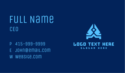 Blue Abstract Technology Business Card Image Preview