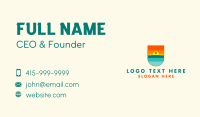 Tropical Beach Emblem Business Card Preview