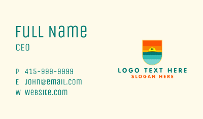 Tropical Beach Emblem Business Card Image Preview