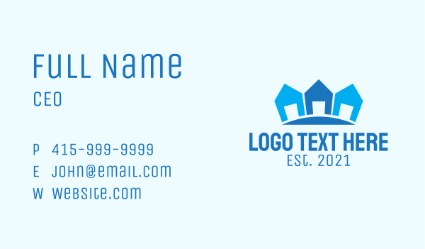 Blue Subdivision Residence  Business Card Design Image Preview
