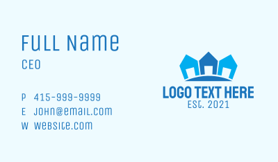 Blue Subdivision Residence  Business Card