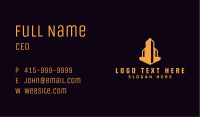 Gold Building Real Estate Business Card Image Preview