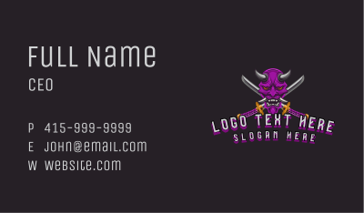 Demon Mask Sword Business Card Image Preview