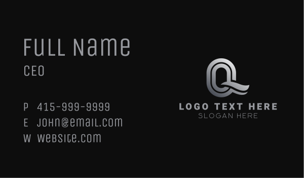 Gradient Wave Letter Q Business Card Design Image Preview
