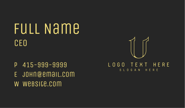 Premium Luxury Letter U Business Card Design Image Preview