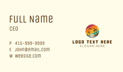 Beach Plane Sunset Business Card Image Preview