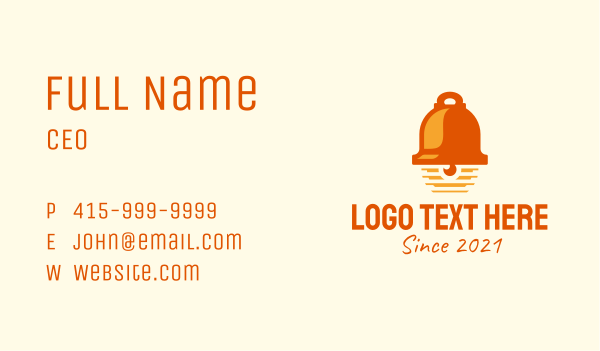 Orange Bell Ringer  Business Card Design Image Preview