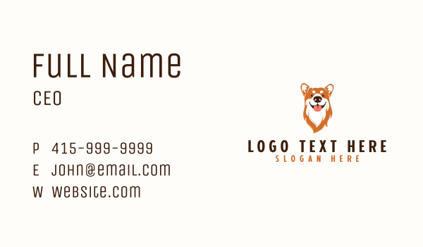 Cute Puppy Pet Business Card Design Image Preview