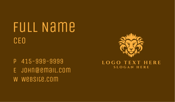 Yellow Wild Lion Business Card Design Image Preview