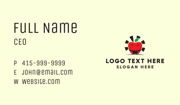 Sumo Apple Mascot Business Card Design Image Preview