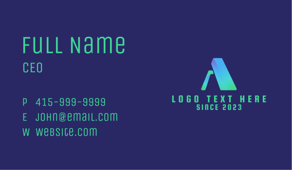 Gradient Media Letter A Business Card Design Image Preview