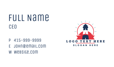 Sun Lighthouse Tower Business Card Image Preview