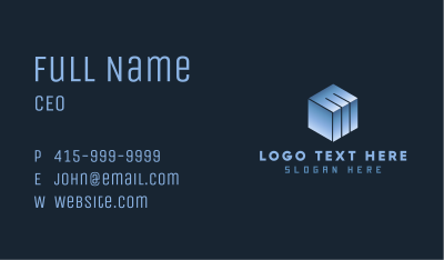 Gradient Cube Letter E Business Card Image Preview