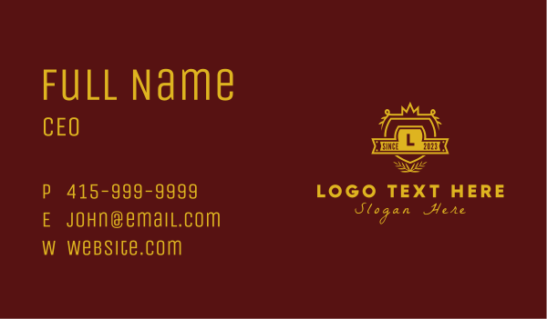 Gold Crown Lettermark Business Card Design Image Preview