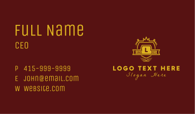 Gold Crown Lettermark Business Card Image Preview
