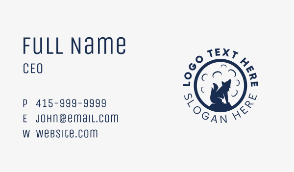 Wildlife Moon Wolf  Business Card Design Image Preview