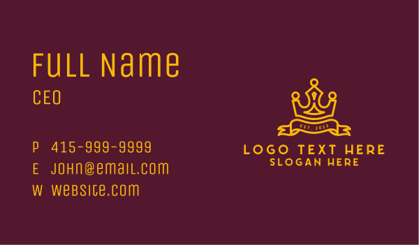 Fancy Crown Banner Business Card Design Image Preview