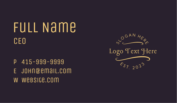 Elegant Fashion Wordmark Business Card Design Image Preview