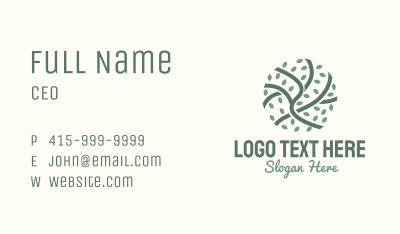 Green Branch Circle Business Card Image Preview