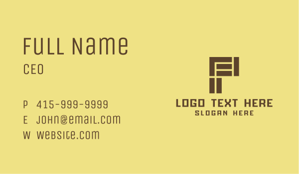 Brown Brick Letter P Business Card Design Image Preview