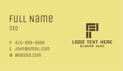 Brown Brick Letter P Business Card Image Preview