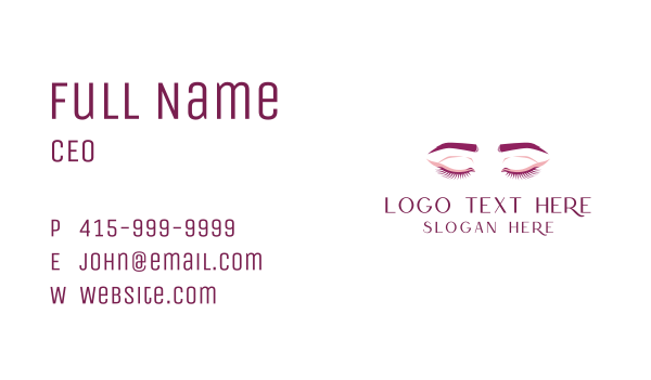 Elegant Eyelash Eyebrow Business Card Design Image Preview