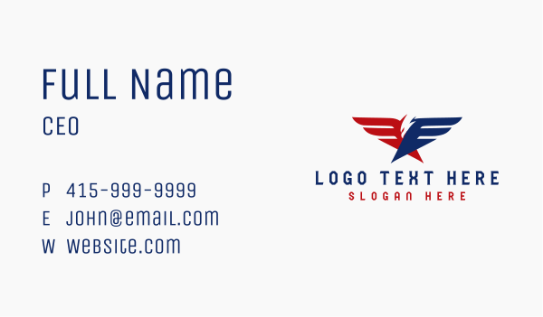 Patriot Eagle Veteran Business Card Design Image Preview