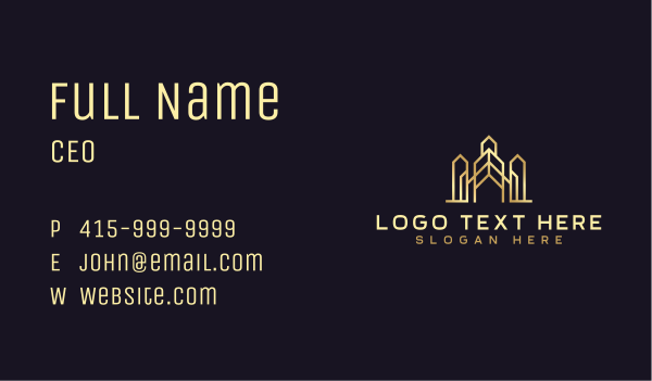 Real Estate Luxury Building Business Card Design Image Preview