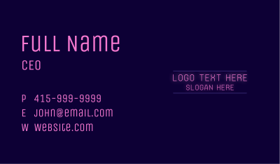 Neon Digital Gaming Wordmark Business Card Image Preview