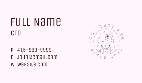 Flower Woman Spa Business Card Design Image Preview