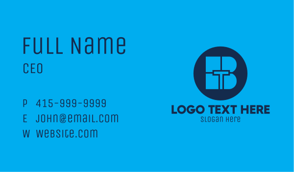 Blue Tech BT Business Card Design Image Preview