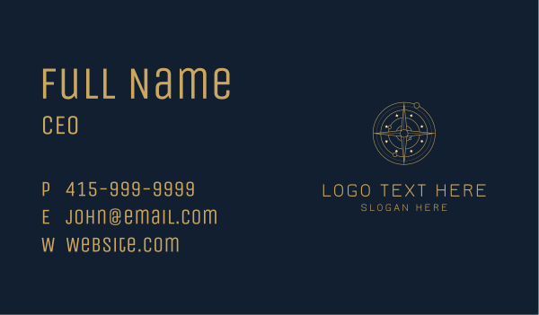 Golden Astrology Compass Business Card Design Image Preview