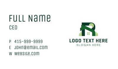 Modern Real Estate Letter R Business Card Image Preview