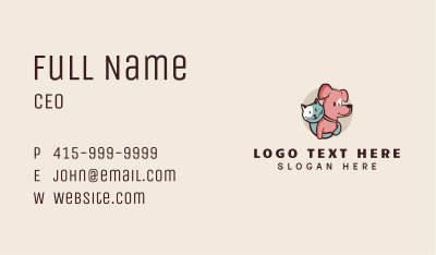 Cat & Dog Pet Grooming Business Card Image Preview